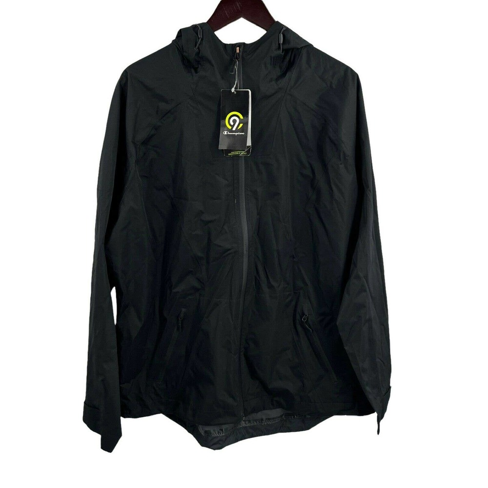 Champion C9 Black Hooded Rain Jacket Size XXL New